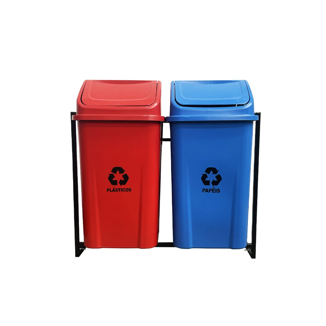 2 LIXEIRAS PARA COLETA SELETIVA 100 LITROS